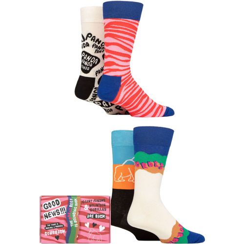 Mens and Ladies 4 Pair WWF Gift Boxed Socks Pink 4-7 Unisex - Happy Socks - Modalova