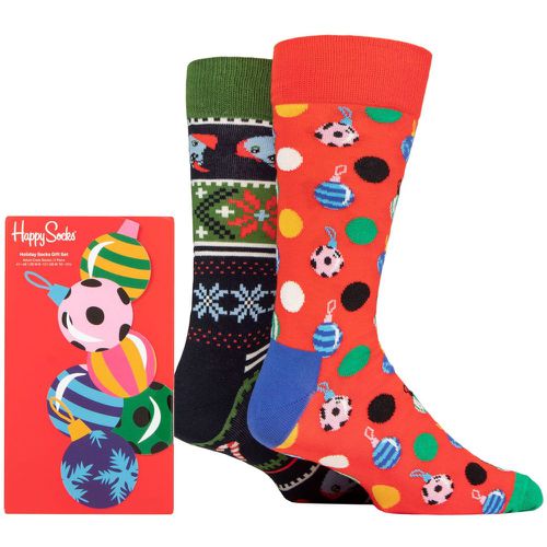 Mens and Ladies 2 Pair Baubles Gift Boxed Socks Multi 4-7 Unisex - Happy Socks - Modalova