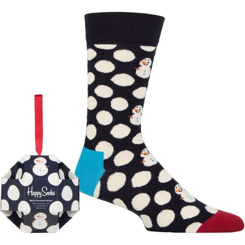 Mens and Ladies 1 Pair Big Dot Snowman Gift Boxed Socks Multi 7.5-11.5 Unisex - Happy Socks - Modalova