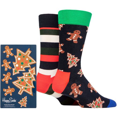 Mens and Women's 2 Pair Gingerbread Cookies Gift Boxed Socks Multi 4-7 Unisex - Happy Socks - Modalova