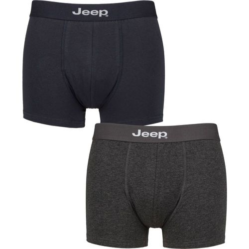 Pack Navy / Charcoal Cotton Plain Fitted Hipster Trunks Men's Small - Jeep - Modalova