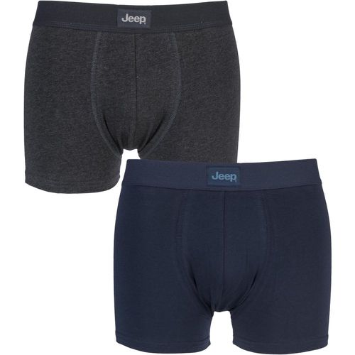 Pack Navy / Charcoal Cotton Plain Fitted Hipster Trunks Men's Extra Large - Jeep - Modalova