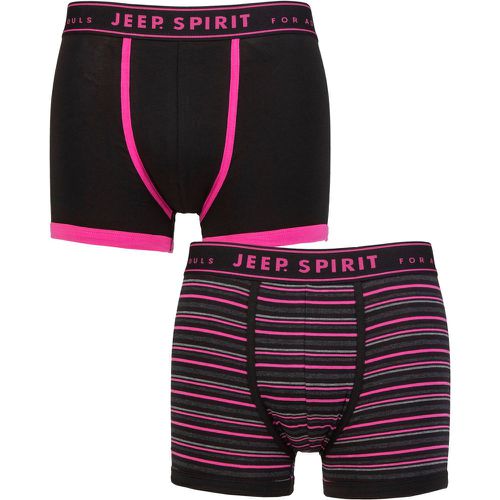 Mens 2 Pack Spirit Stripe Cotton Trunks Fine Stripe / Pink S - Jeep - Modalova
