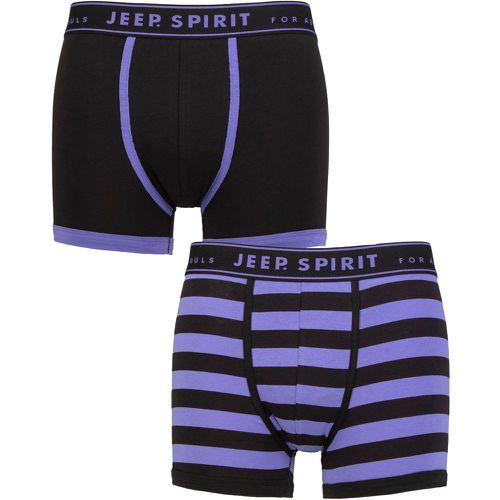 Mens 2 Pack Spirit Stripe Cotton Trunks Broad Stripe / Purple L - Jeep - Modalova