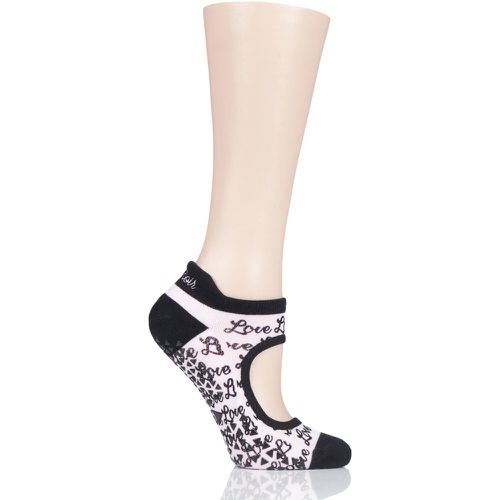 Pair Lovely Emma Organic Cotton Yoga Socks with Grip Ladies Medium - Tavi Noir - Modalova