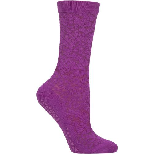 Women's 1 Pair Jess Grip Socks Violet Floral S - Tavi Noir - Modalova