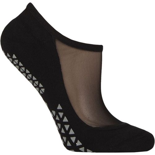 Ladies 1 Pair Tavi Noir Maddie Organic Cotton Sheer Top Yoga Socks with Grip Ebony 3-5.5 Ladies - SockShop - Modalova