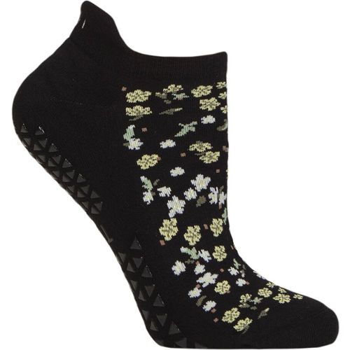 Ladies 1 Pair Tavi Noir Savvy Organic Cotton Low Rise Yoga Socks with Grip Ebony Flourish 6-8.5 Ladies - SockShop - Modalova