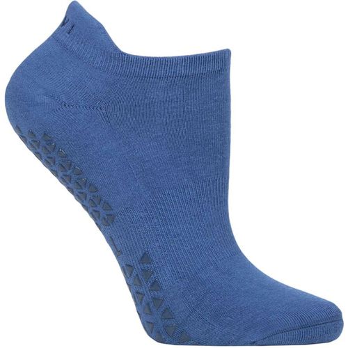 Women's 1 Pair Savvy Organic Cotton Low Rise Yoga Socks with Grip Sapphire S - Tavi Noir - Modalova