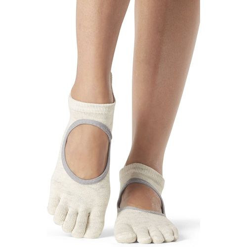 Ladies 1 Pair Bellarina Full Toe Organic Cotton Open Front Yoga Socks Oatmeal S - ToeSox - Modalova