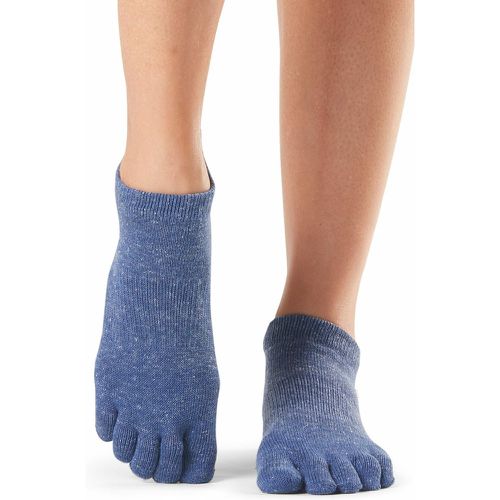 Ladies 1 Pair Full Toe Organic Cotton Low Rise Yoga Socks Navy M - ToeSox - Modalova