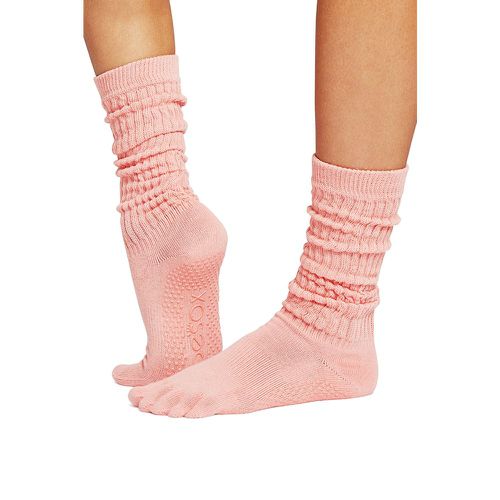 Women's 1 Pair ToeSox Full Toe Full Grip Slouch Yoga Socks Blaze Small - SockShop - Modalova