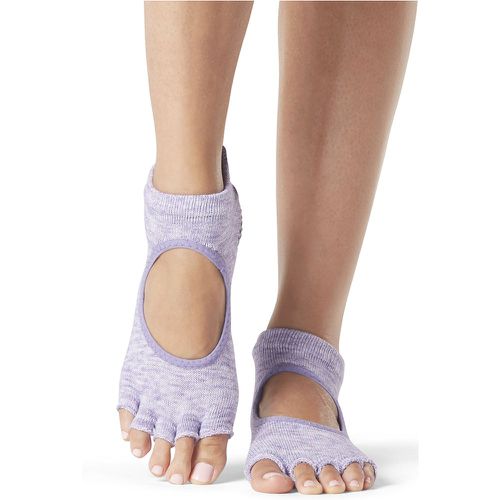 Women's 1 Pair Bella Half Toe Organic Cotton Open Front Yoga Socks Heather S - ToeSox - Modalova