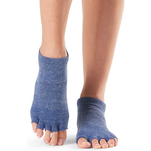 Mens and Women's 1 Pair Half Toe Organic Cotton Low Rise Yoga Socks Navy S - ToeSox - Modalova