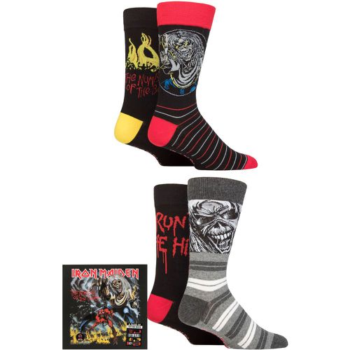 Iron Maiden 4 Pair Exclusive to The Number of the Beast Gift Boxed Cotton Socks Multi 12-14 Mens - SockShop - Modalova