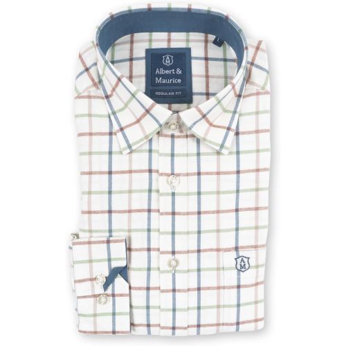 Mens Whitestone Brushed Check Shirt / / S - Albert and Maurice - Modalova
