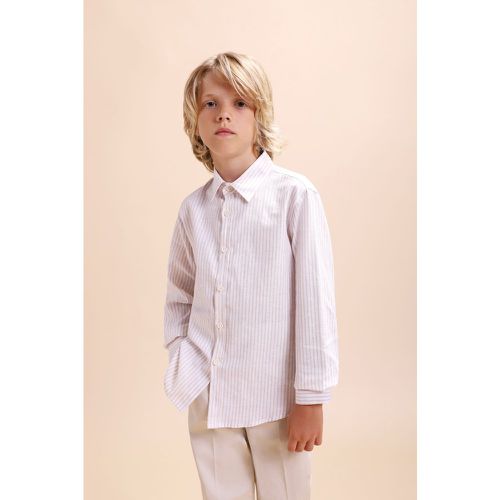 Camicia fantasia a righe con colletto classico - Please - Modalova