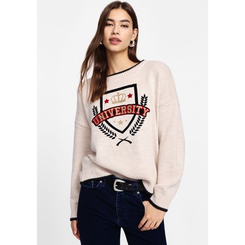 Maglione con ricamo University e maniche lunghe - Please - Modalova