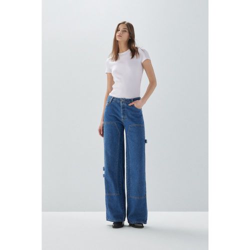 Jeans ampi in puro cotone con cuciture - Please - Modalova