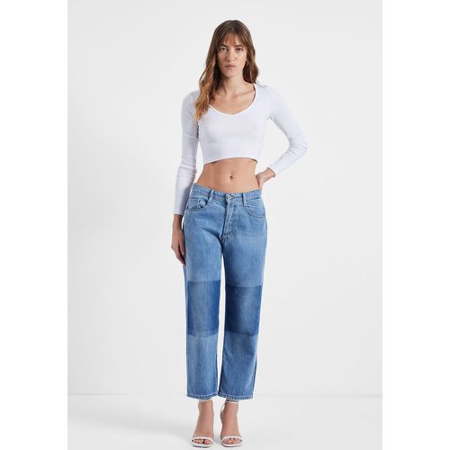 Jeans straight con patch effetto dégradé - Please - Modalova