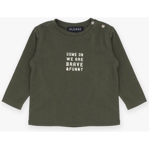 Maglia baby in cotone con scritta stampata - Please - Modalova