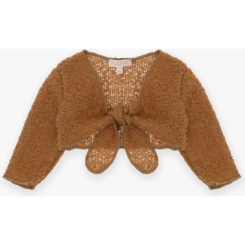 Cardigan baby effetto traforato con nodo - Please - Modalova