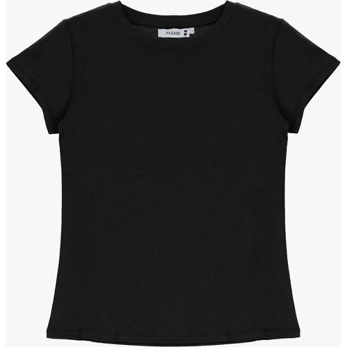 T-shirt in puro cotone monocolour con scollo tondo - Please - Modalova