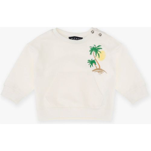 Felpa baby in puro cotone monocolour con stampa - Please - Modalova