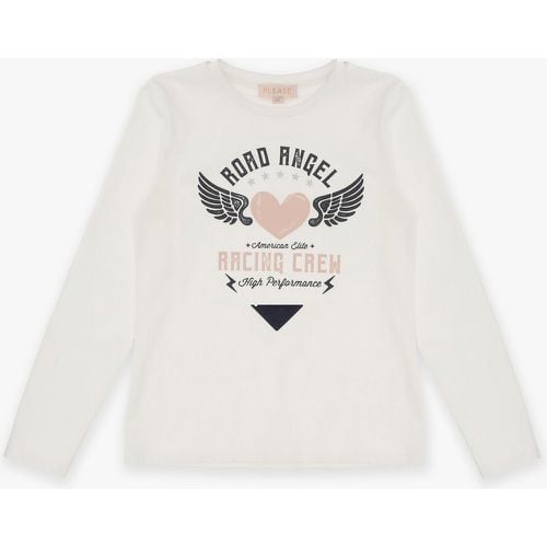 Maglia bambina in cotone con stampa - Please - Modalova