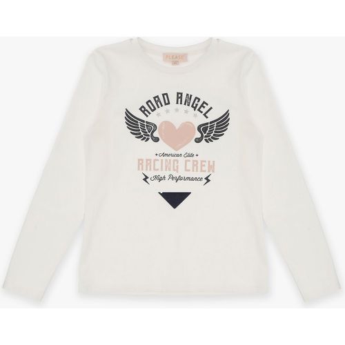 Maglia bambina in cotone con stampa - Please - Modalova