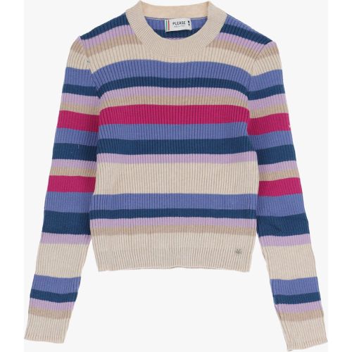 Pullover a righe con girocollo - Please - Modalova