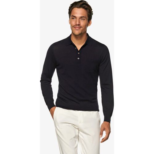 Polo Navy Langarm - SuitSupply - Modalova