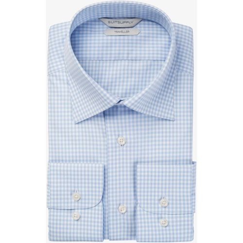 Hemd Traveller Hellblau Mit Karo - SuitSupply - Modalova