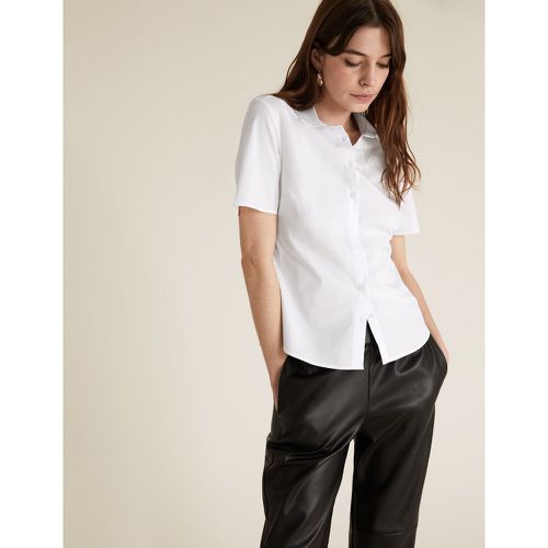 Cotton Rich Fitted Short Sleeve Shirt - Marks & Spencer - Modalova