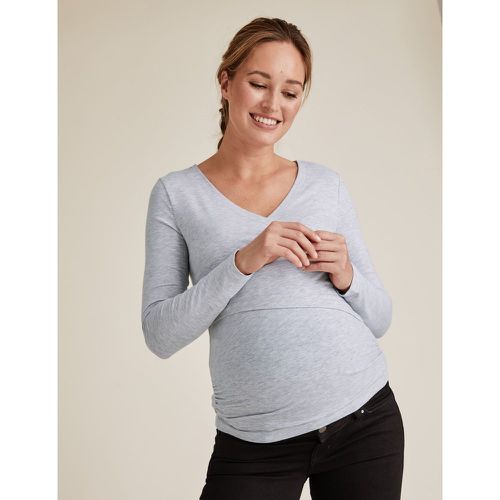 Maternity Cotton Fitted Nursing Top grey - Marks & Spencer - Modalova