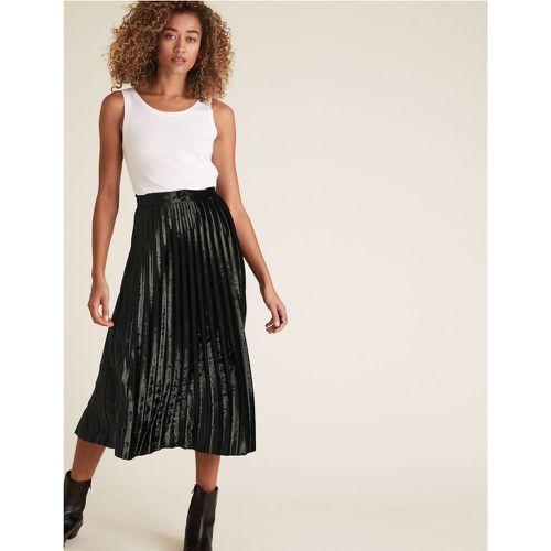 Jersey Velvet Pleated Midi Skirt - Marks & Spencer - Modalova