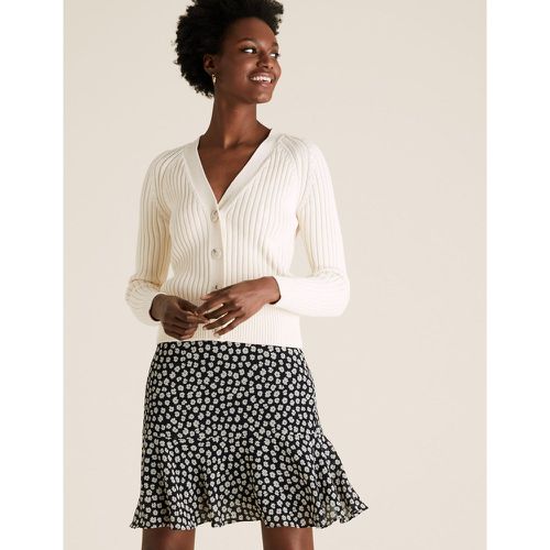 Floral Mini Tiered Skirt black - Marks & Spencer - Modalova