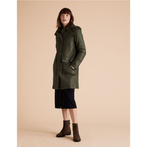 Wax Look Longline Jacket green - Marks & Spencer - Modalova