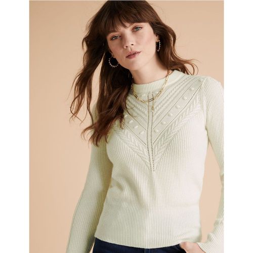 Cable Knit Crew Neck Jumper with Wool cream - Marks & Spencer - Modalova