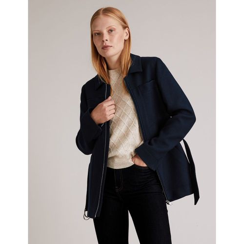Belted Utility Jacket with Wool navy - Marks & Spencer - Modalova