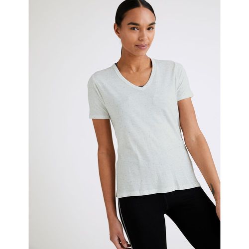 Cotton V-Neck Short Sleeve T-Shirt cream - Marks & Spencer - Modalova