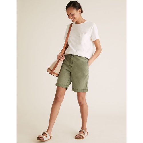Pure Cotton Long Chino Shorts green - Marks & Spencer - Modalova