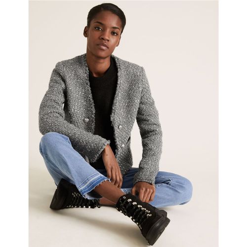 Tweed Slim Short Jacket grey - Marks & Spencer - Modalova