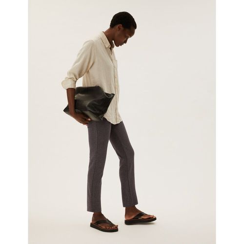 Jersey Dogtooth Slim Fit Trousers grey - Marks & Spencer - Modalova