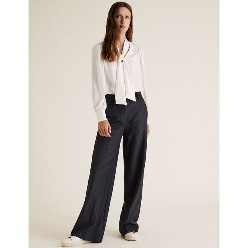 Pinstripe High Waist Wide Leg Trousers navy - Marks & Spencer - Modalova