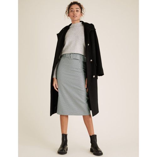 Checked Belted Pencil Skirt navy - Marks & Spencer - Modalova