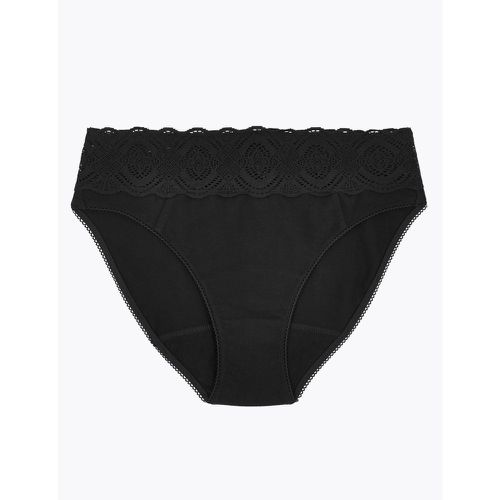 Anti-Leak Cotton & Lace High Leg Knickers - Marks & Spencer - Modalova