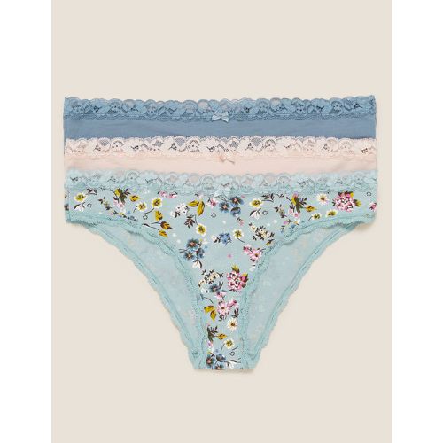 Pk Cotton & Lace Brazilian Knickers green - Marks & Spencer - Modalova