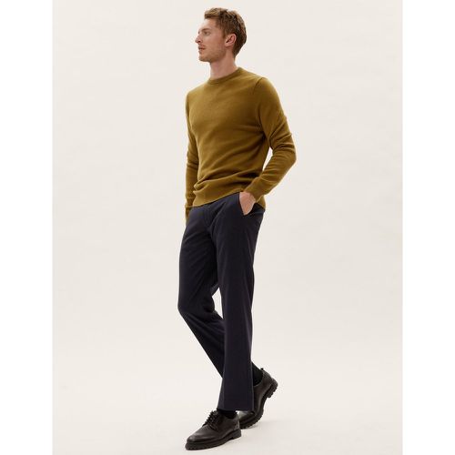 Regular Fit Twill Stretch Trousers - Marks & Spencer - Modalova