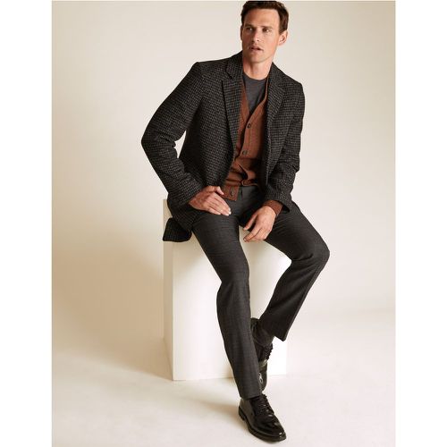 Regular Fit Wool Textured Trousers - Marks & Spencer - Modalova